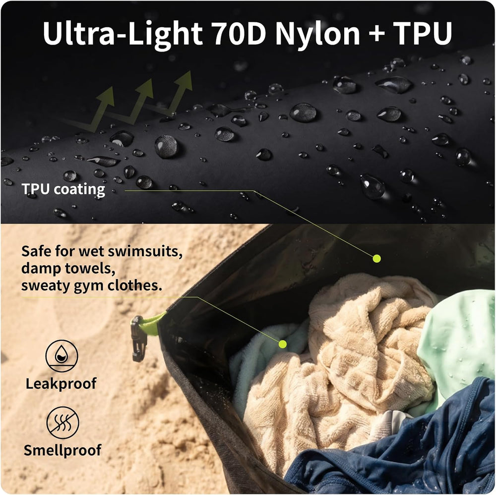 Travel Compression Laundry Bag for Dirty Clothes, 40L 2Pack
