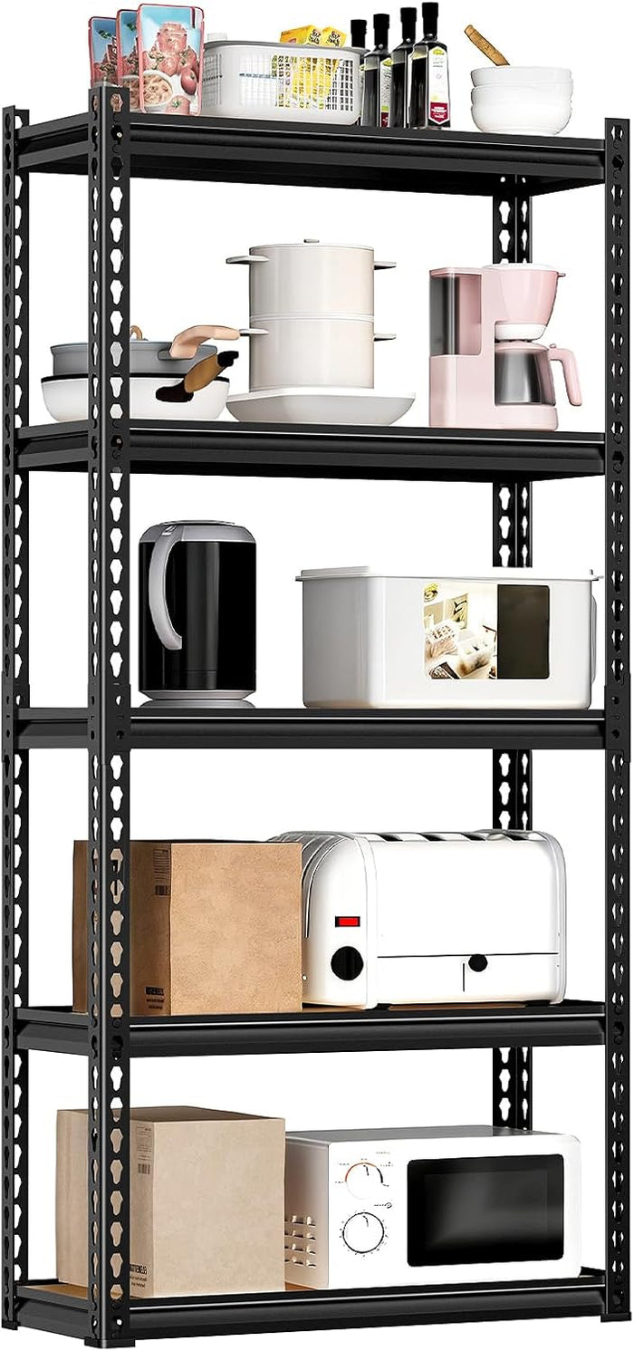 LEVELEVE 5-Tier Storage Shelving Unit, Metal, for Kitchen, Garage, Laundry Room, Adjustable, 30" L x 12" W x 60" H, Rectangular