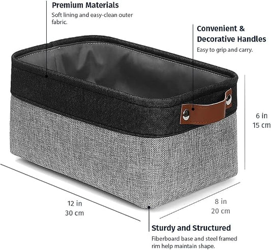 OrganiHaus Small Fabric Storage Baskets - Image 2