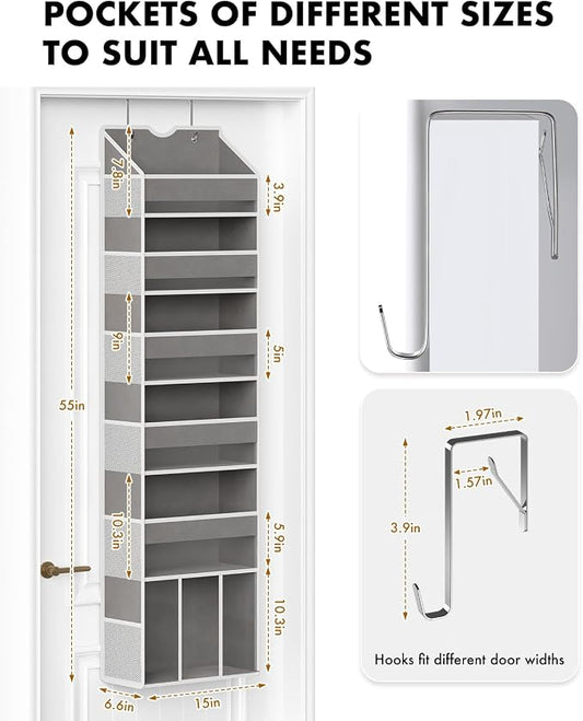 Over The Door Organizer Storage - 50lb Heavy Duty 6 Shelf Over Door Organizer - Image 2