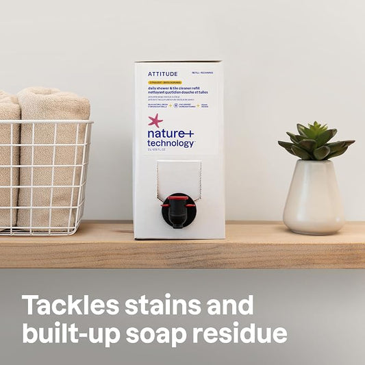ATTITUDE Shower & Tile Cleaner Refill, EWG Verified, Plant-Based & Vegan - Image 2