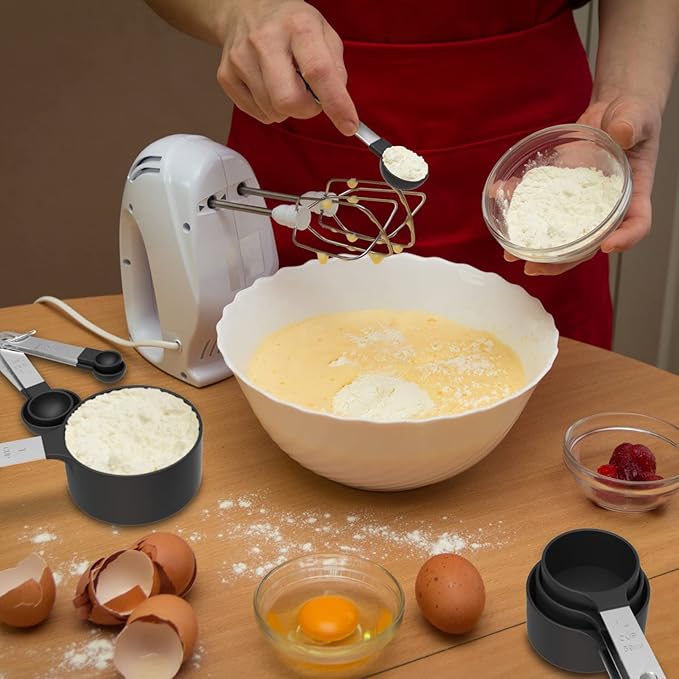TILUCK Measuring Cups & Spoons Set, Stackable Cups and Spoons, Nesting Measure - Image 7
