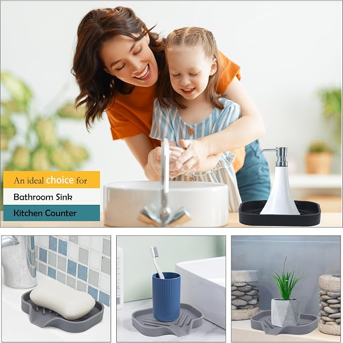 YASMEN 2 Pcs Silicone Soap Dish, Soap Holder - Image 6