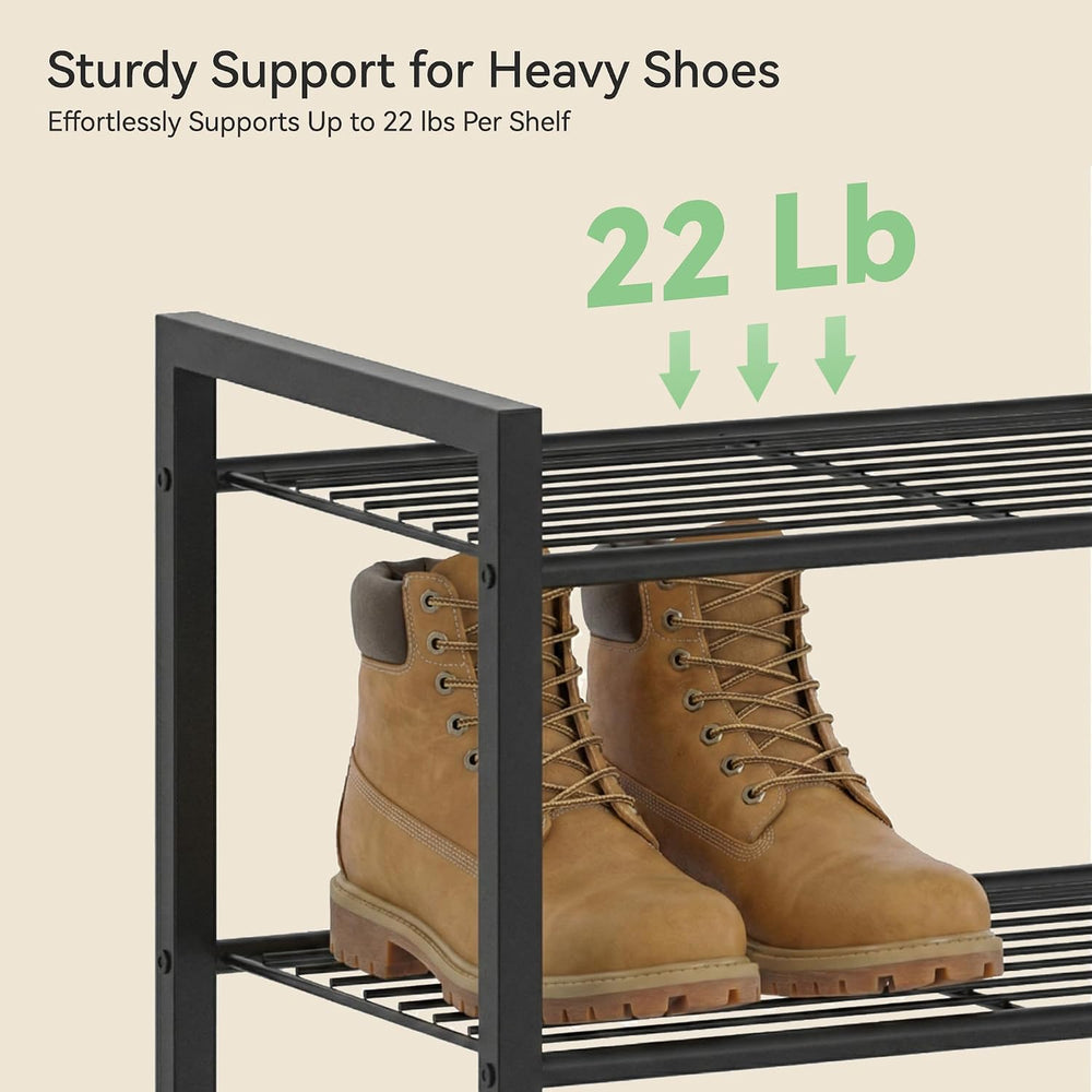 Nunsino Narrow Shoe Rack, 10-Tier Metal Shoe Organizer,Tall Shoe Shelf with A...