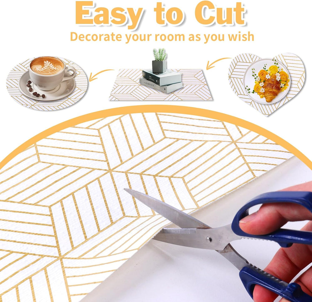 Shelf Liners for Kitchen Cabinets Non Adhesive Shelf Liner Paper Non-Slip Thi...