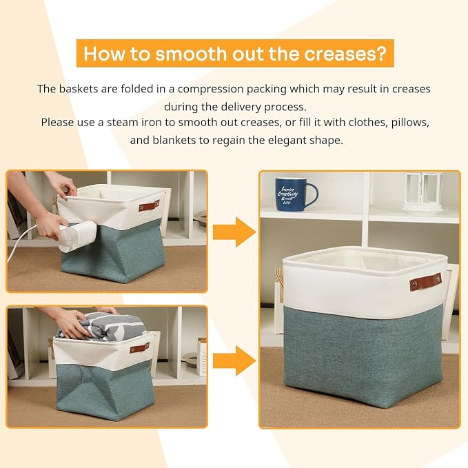 DULLEMELO Set Of 4 Cube Storage Bins, Fabric Storage Basket - Image 6