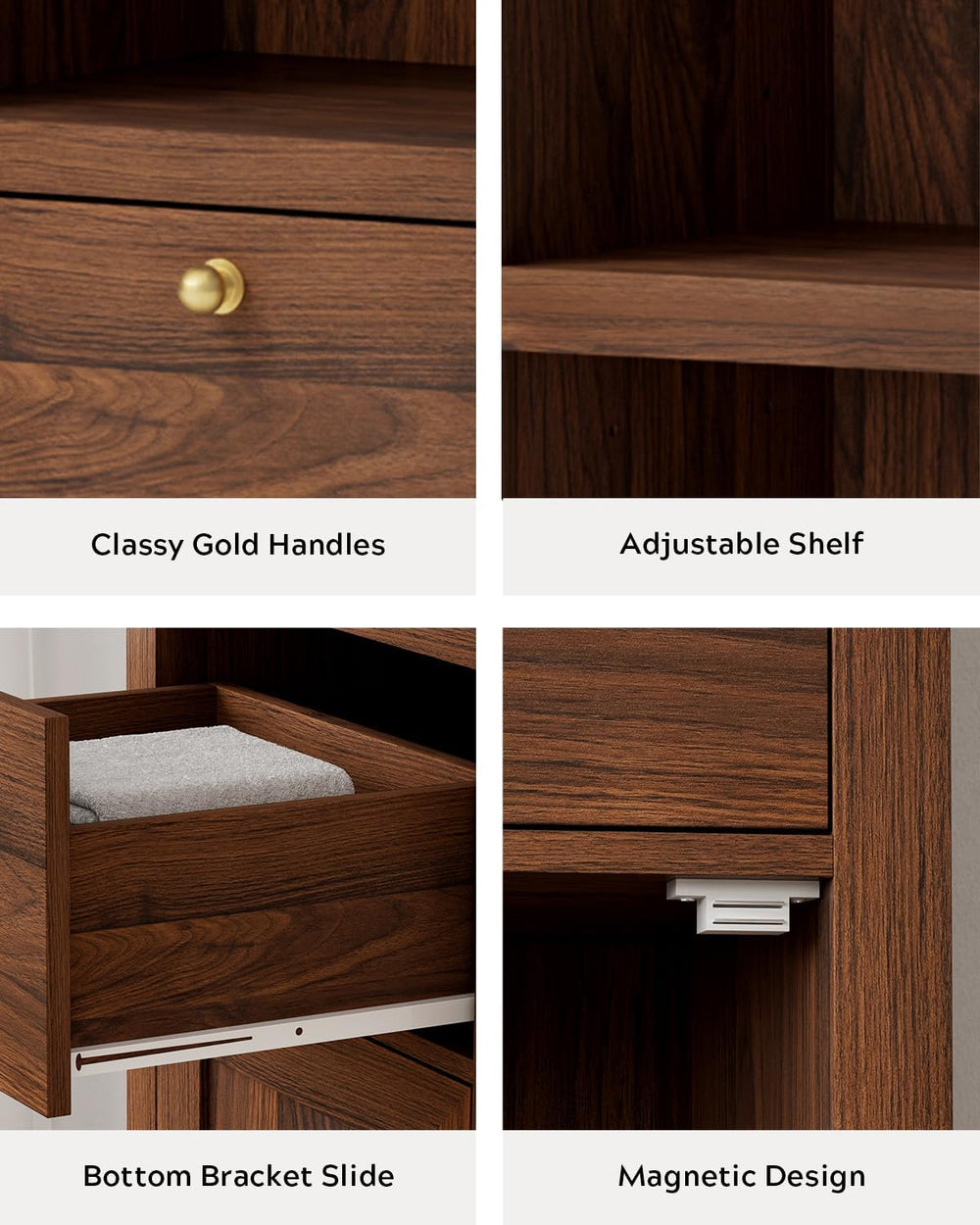 EYYTHUNG Arched Bathroom Narrow Storage Cabinet with Door and Drawer, 67"...