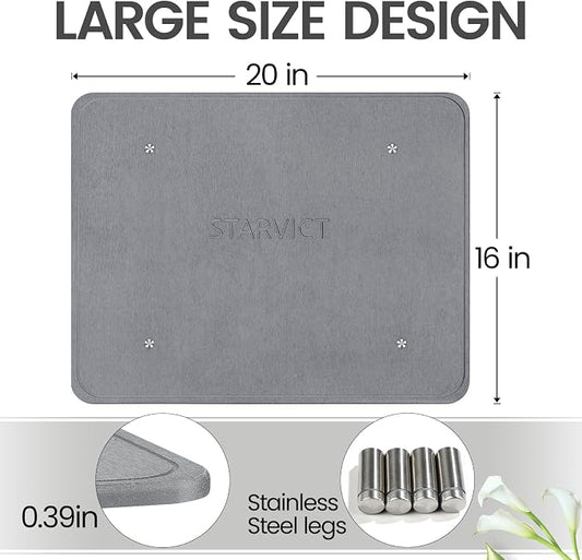 Large Stone Dish Drying Mats for Kitchen Counter, Super Absorbent Fast Drying - Image 2