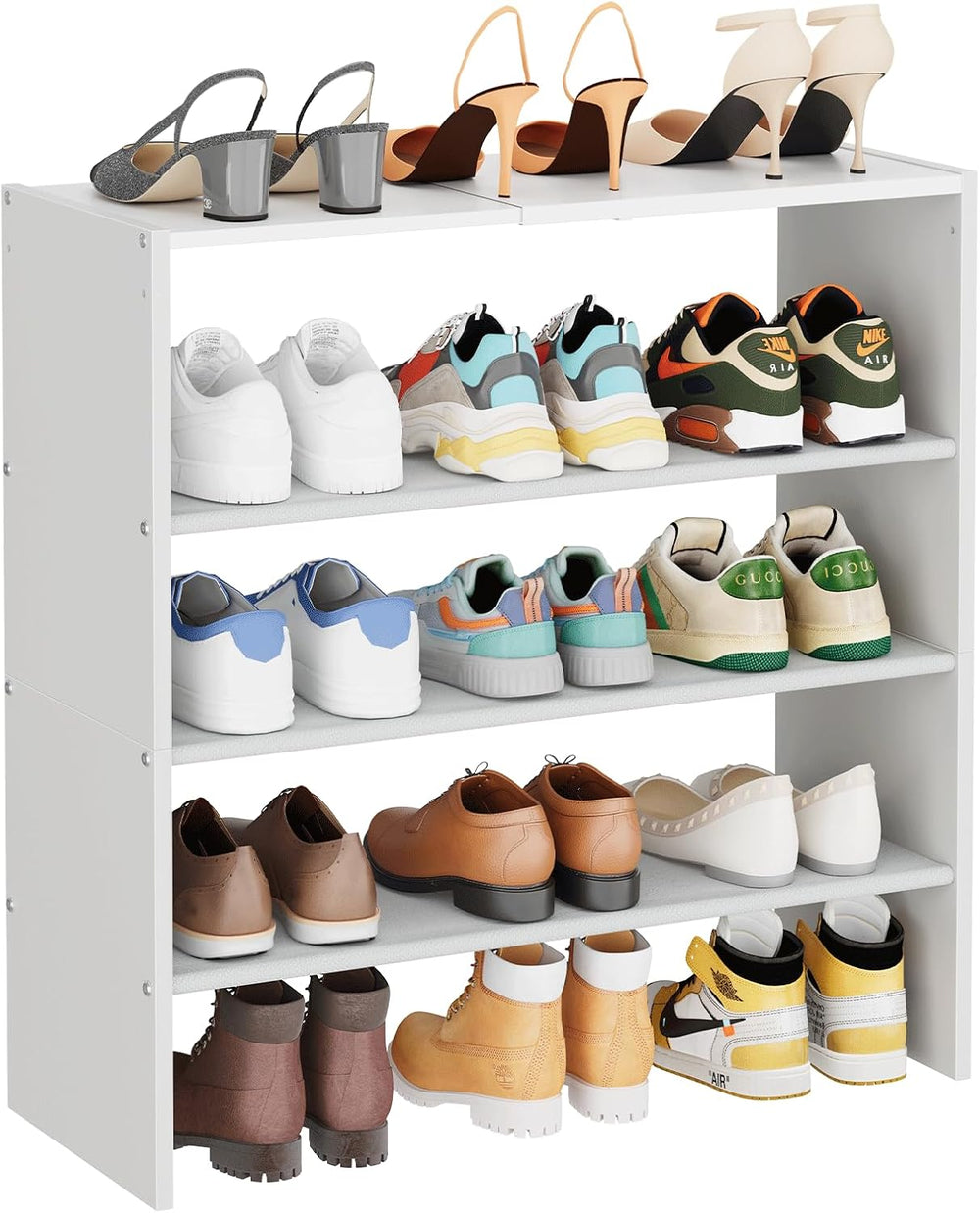 X-cosrack 5 Tier Shoe Rack, Stackable Shoe Organizer for Closet, Large Vertic...