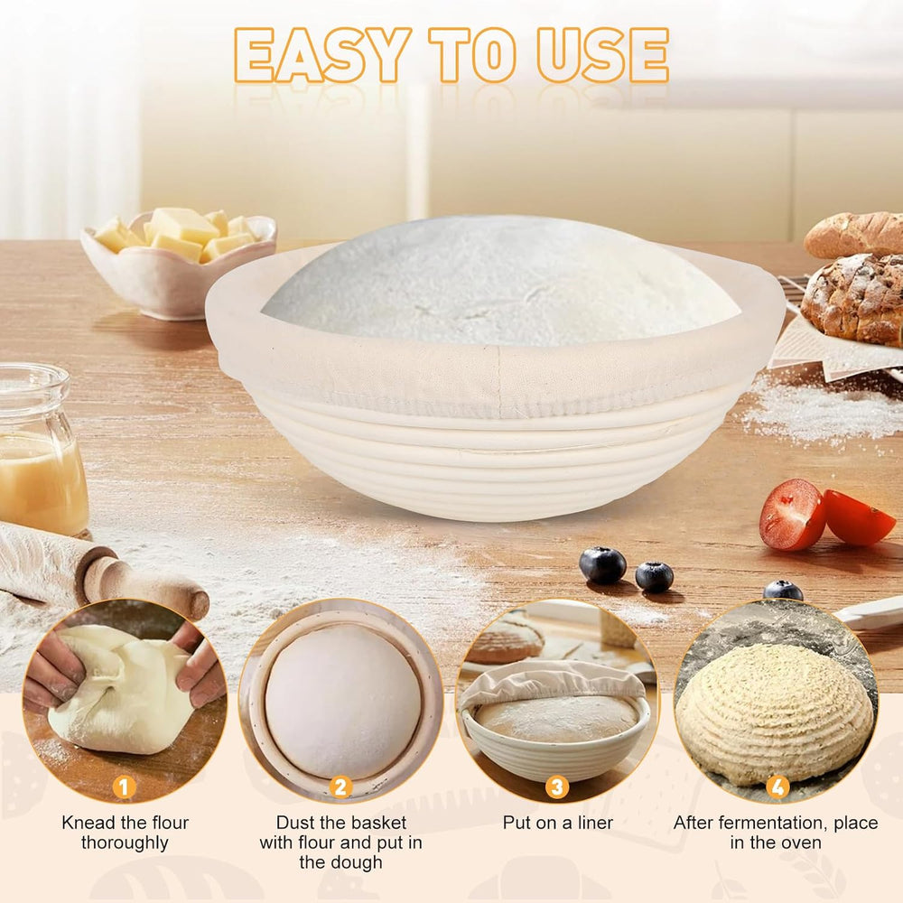 20Pack Banneton Bread Proofing Basket,Round Banneton Basket With Liner Round ...