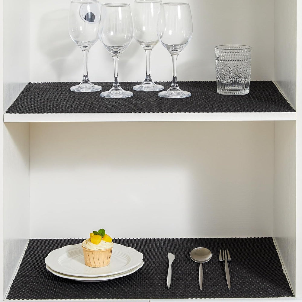 Shelf Liner for Kitchen Cabinets and Drawers, Black, 18" x 240"