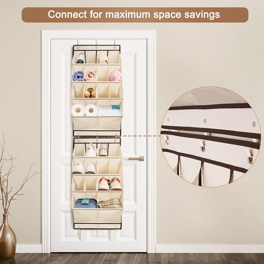 2 Pack Over the Door Shoe Organizers, Hanging Shoe Organizers Large Pockets