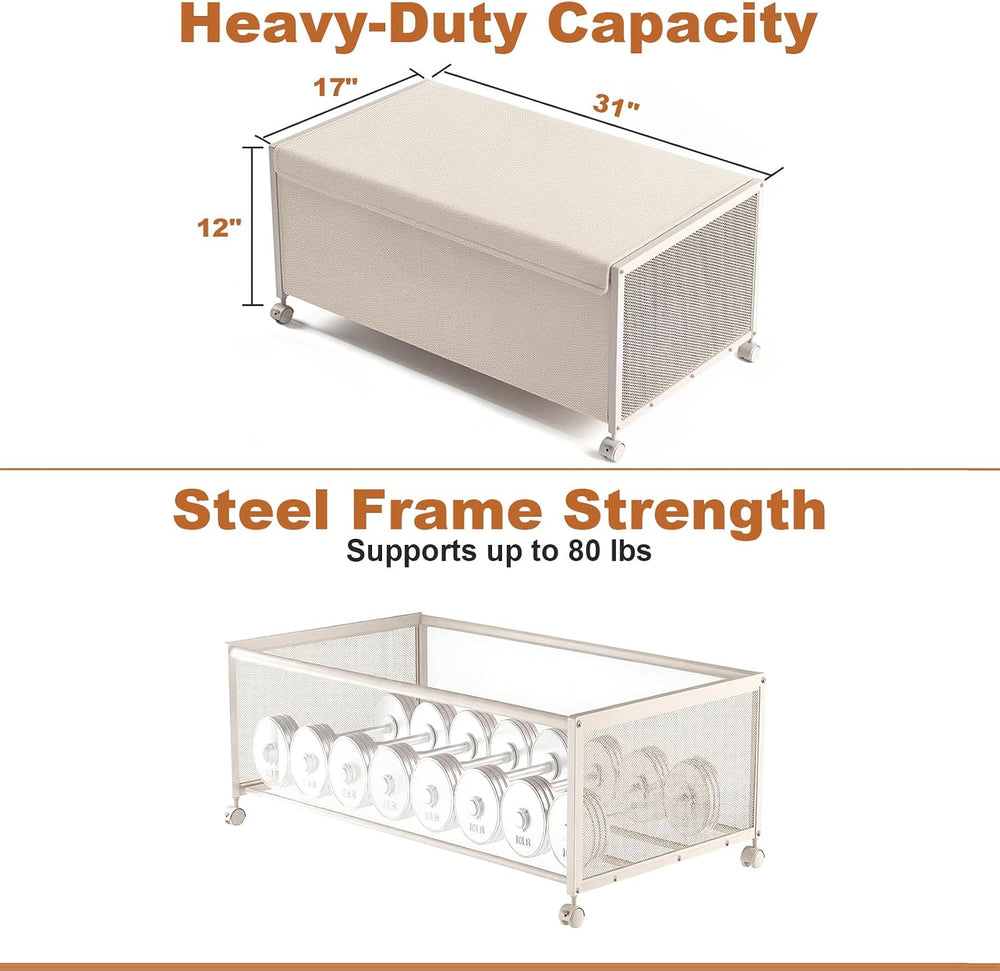Fokyfok 2Pack Under Bed Storage Containers,12 inch Height,31 inch Long