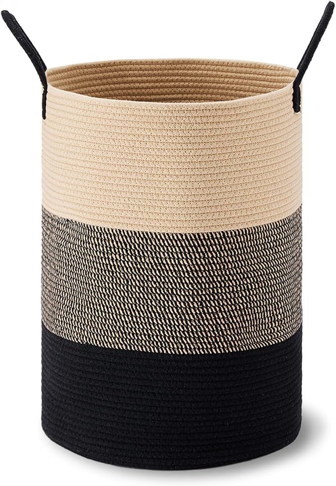 VIPOSCO Large Laundry Hamper, Tall Woven Rope Storage Basket - Image 9