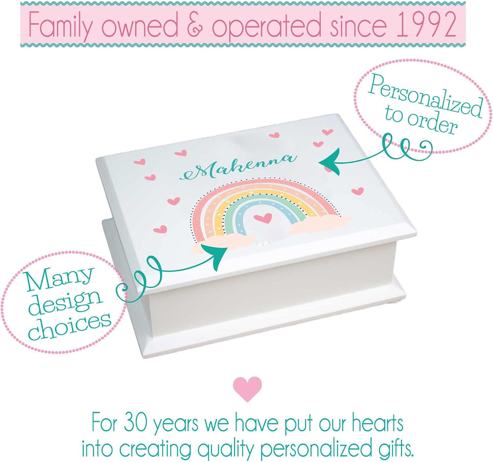 My Bambino Personalized Girls Jewelry Box | Stemmed Flower Lift Top Jewelry B...