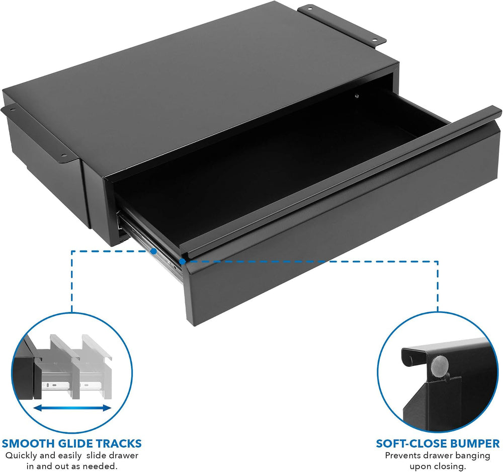 Mount-It! Under Desk Pull-Out Drawer, Heavy-Duty Steel Under Table Slide-Out ...