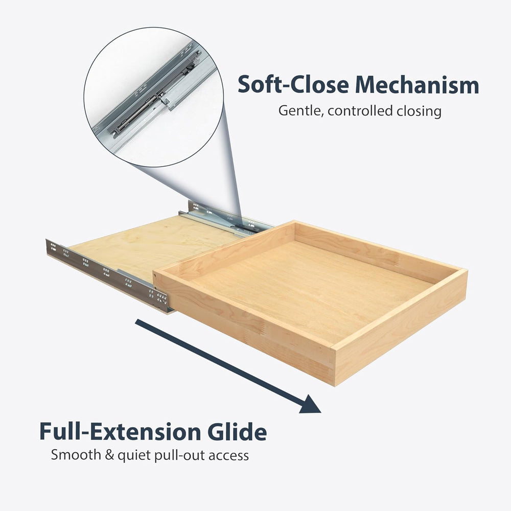 Pull Out Drawers for Kitchen Cabinets 20" W x 21" D Birch Wood