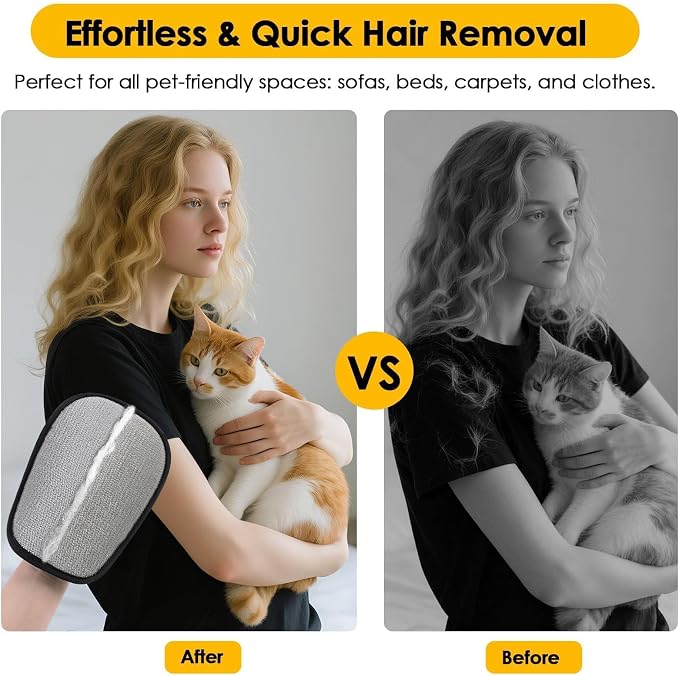 SAWMONG 2Pcs Pet Hair Removal Glove, Fan-Shaped Pet Hair Remover Glove Newly - Image 6