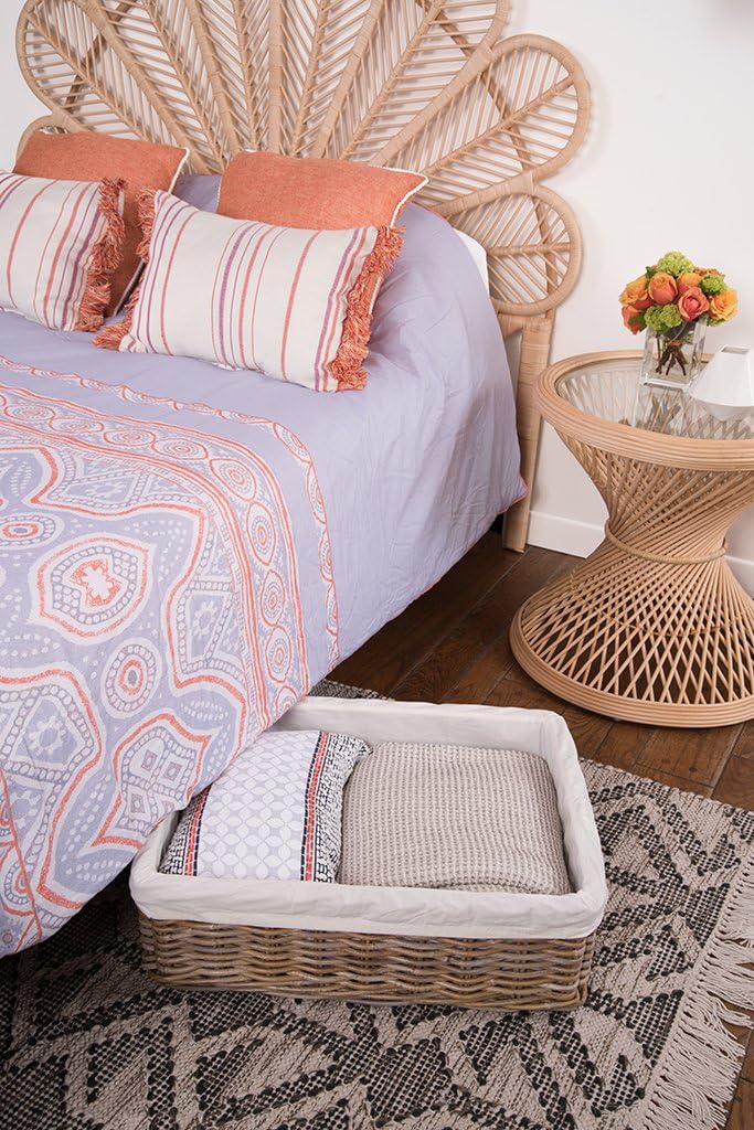 KOUBOO Rattan Underbed Removable Liner, Decorative Storage Basket, Organizer,...