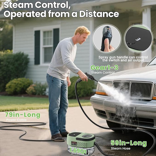 Handheld Steam Cleaner for Home, 2500W High Pressure Steam Cleaner for Car - Image 2