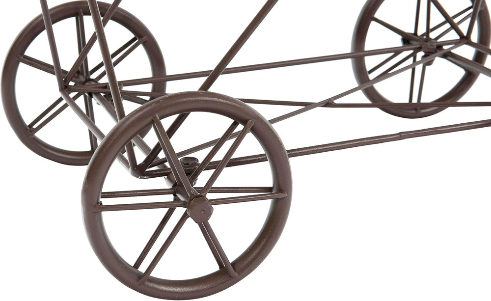 Creative Co-Op Vintage Reproduction Metal Laundry Basket on Wheels, Rust