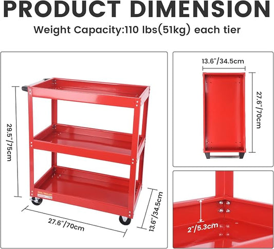 3-Tier Commercial Utility Cart - Image 2