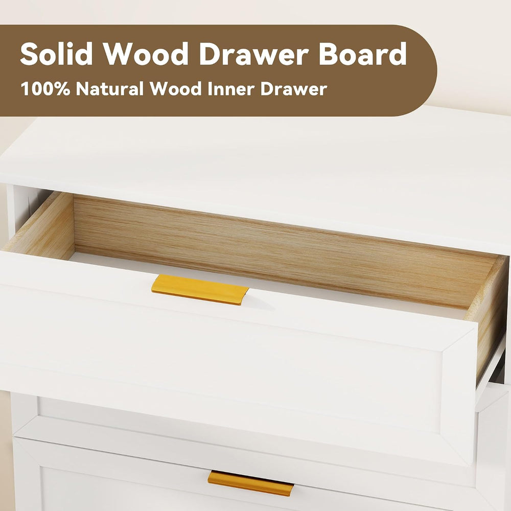 FTZxHKLX White 4 Drawer Dresser for Bedroom, Modern Chest of Drawers