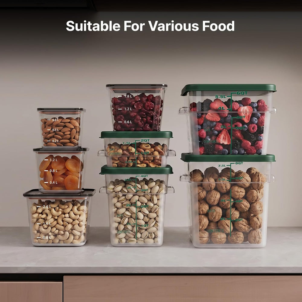 8 Pack Food Storage Containers with Lids;BPA-Free Cereal, Rice, Flour, Pasta ...