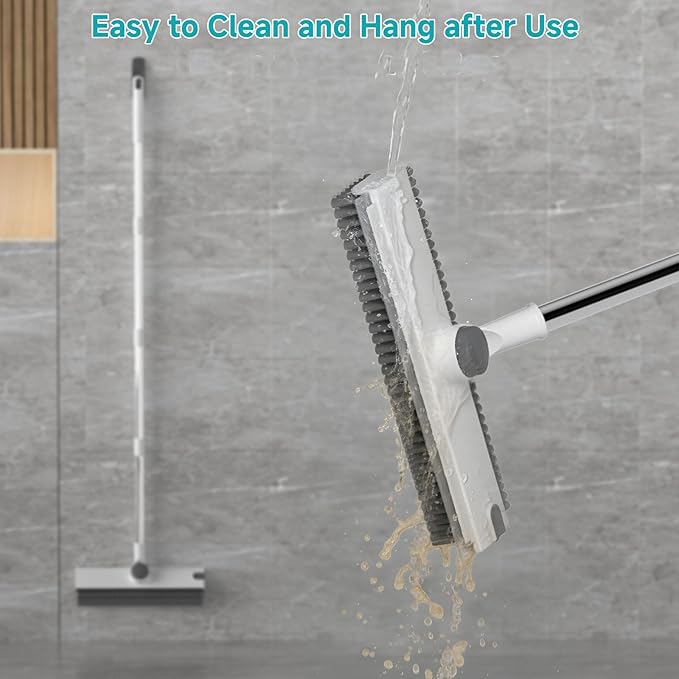 Floor Scrub Brush with Long Handle Length Adjustable, 3 in 1 Heavy-Duty Stiff - Image 7