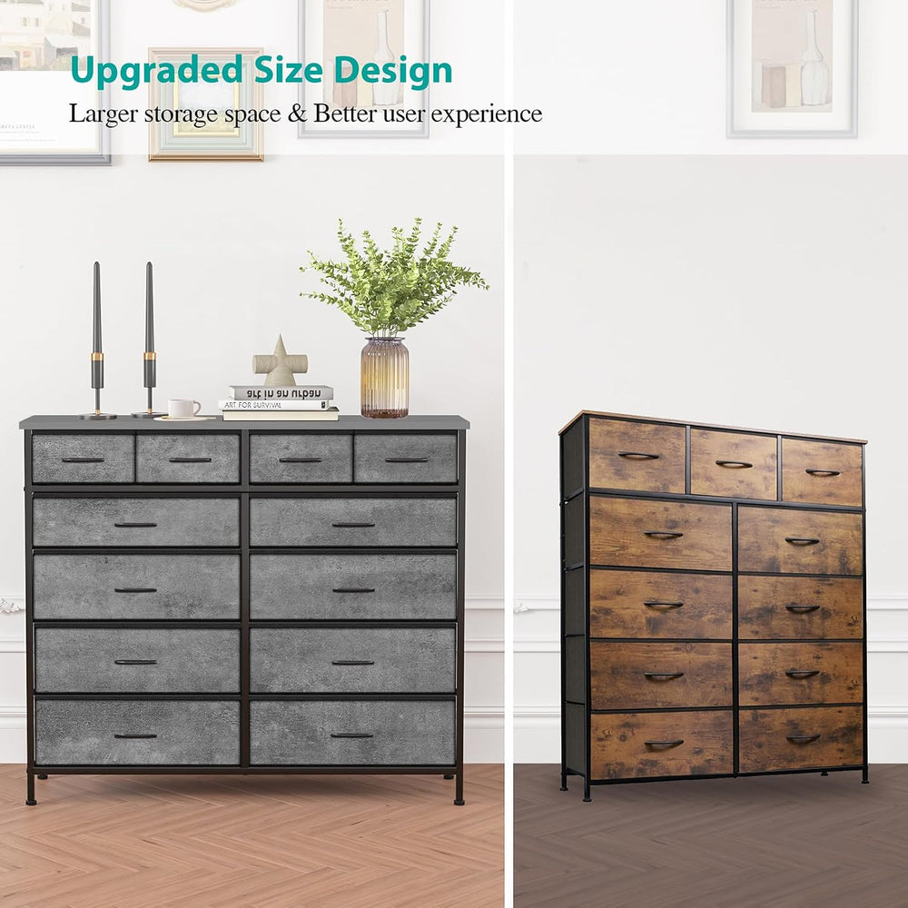 VASICAR Dresser for Bedroom with 12 Deep Drawers, Wide Chest of Drawers