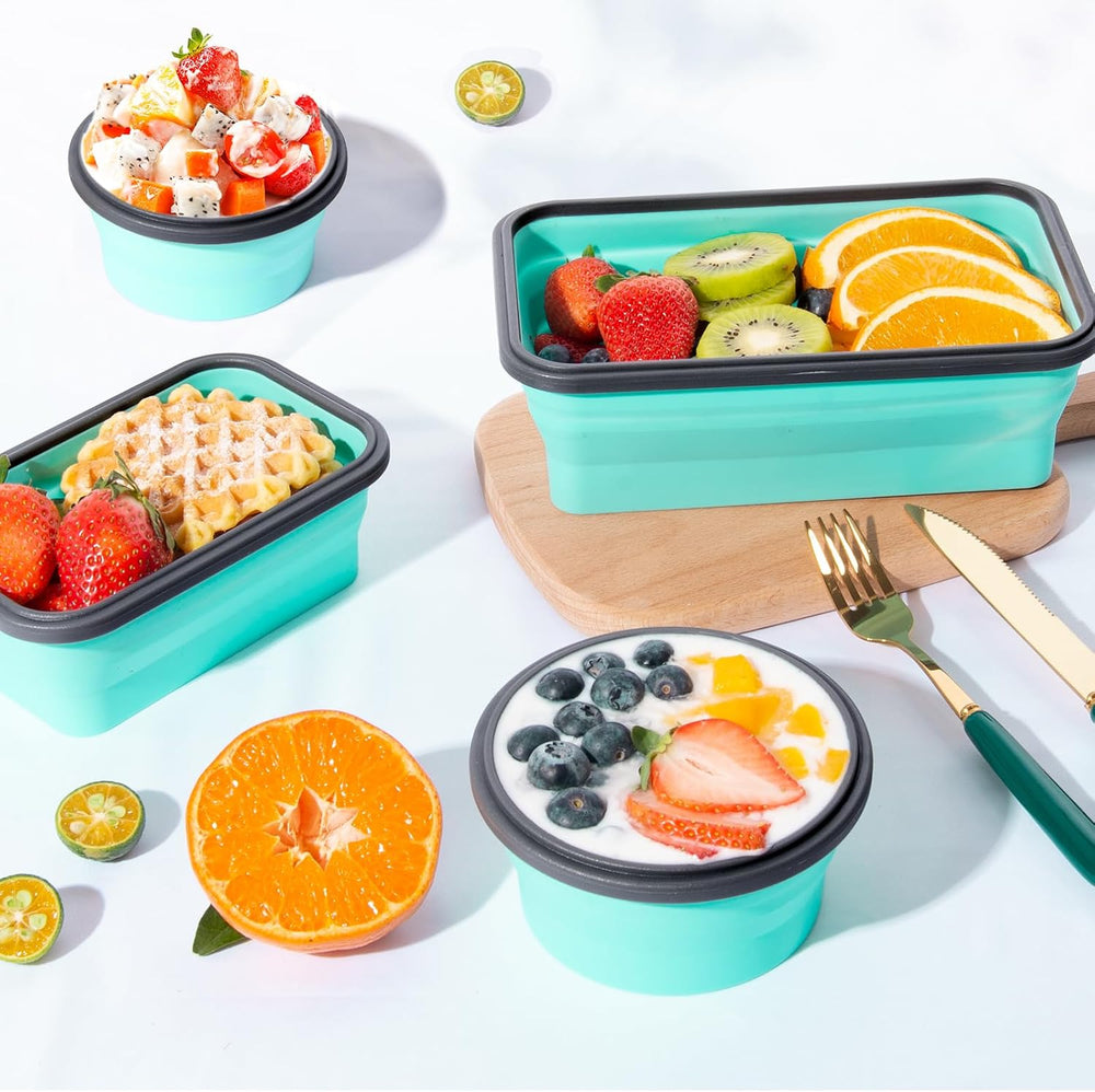 Sudaya 8 Pack Collapsible Food Storage Containers With Lids, Collapsible Stor...