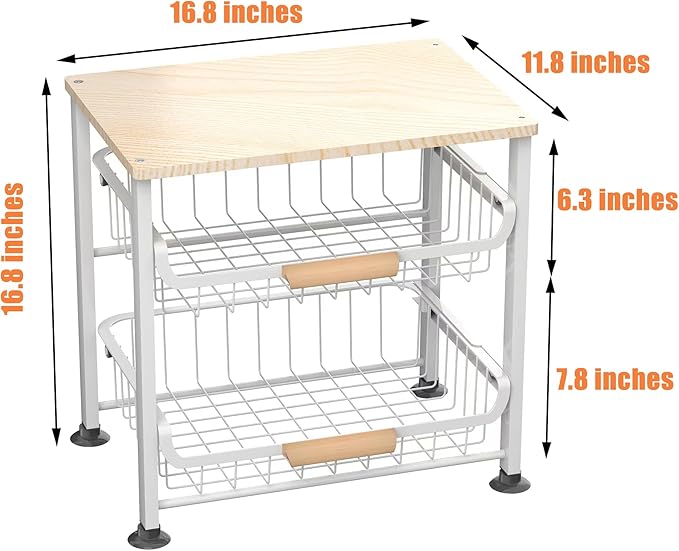 3-Layer Kitchen Fruit Storage Basket Snack Rack, countertop Storage Rack