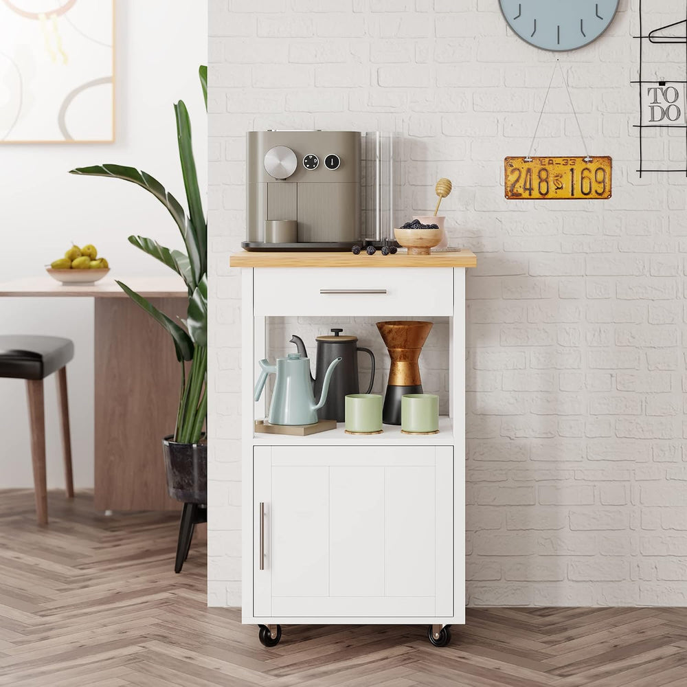 Shintenchi Kitchen Island Cart with Storage,Rolling Side Table on Wheels with...