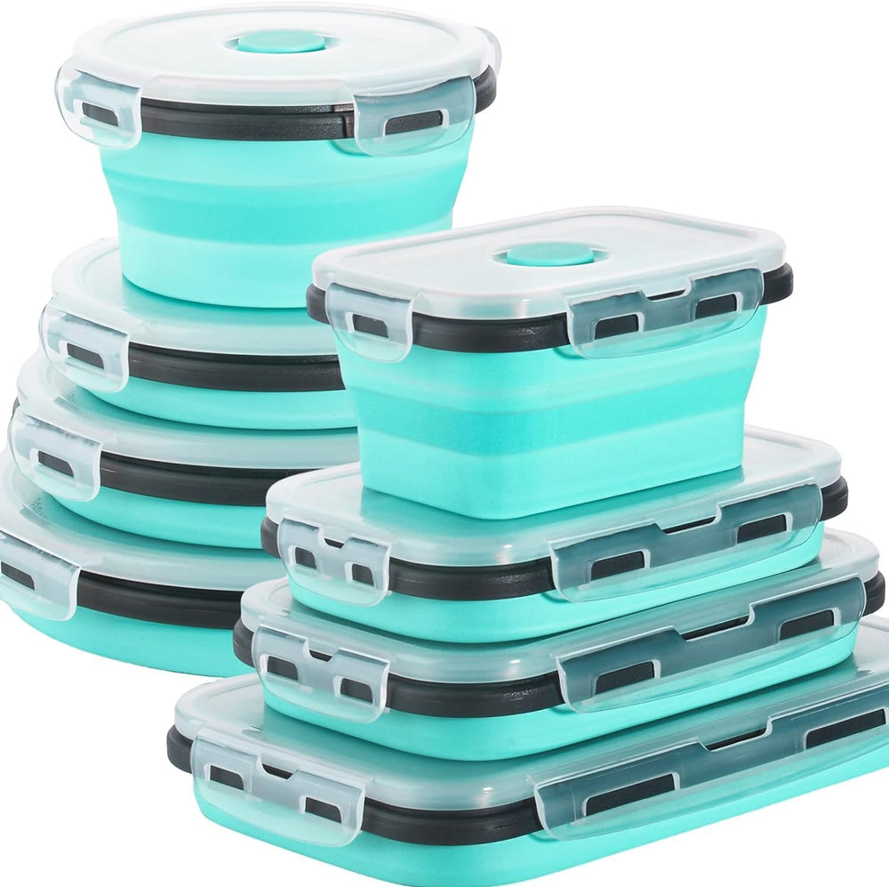 Sudaya 8 Pack Collapsible Food Storage Containers With Lids, Collapsible Stor...