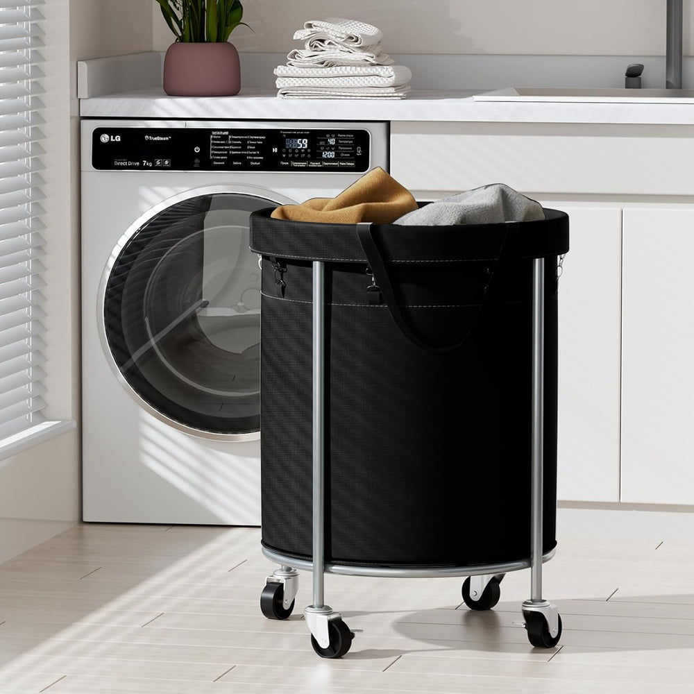 Aduanbang 170L Laundry Basket with Wheels, Rolling Hamper with Removable Bag ...