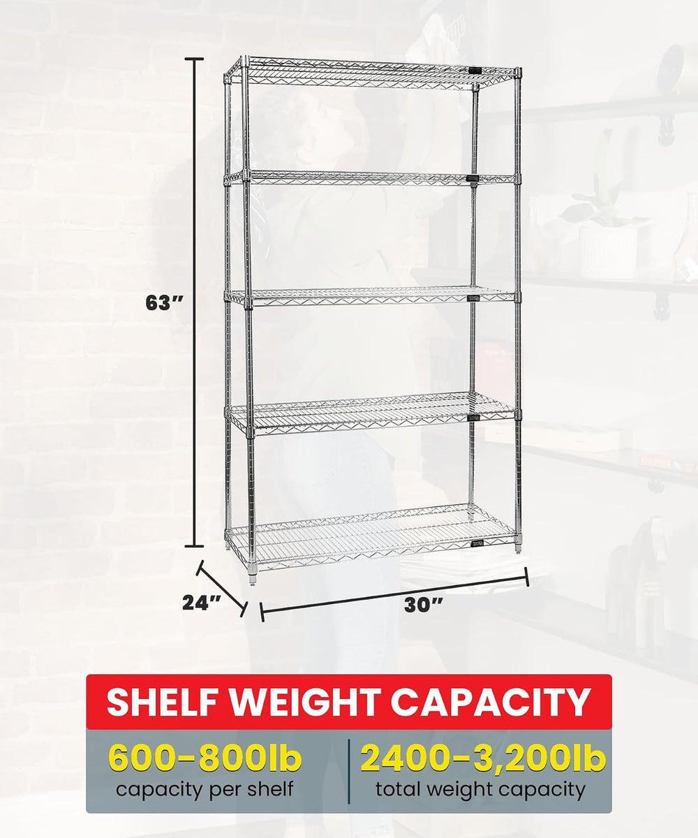 Quantum Storage Systems WR63-2430C Starter Kit for 63" High 4-Tier Wire ...