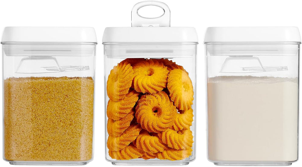 Felli Flip Tite Storage Container with Built-In Spoon & Airtight Lid 5” L...