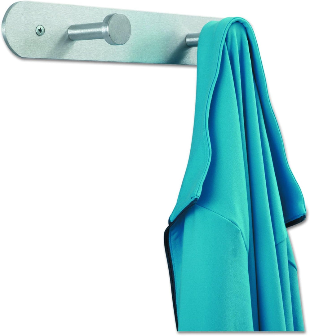 Safco Nail Head Wall Coat Rack - Durable Metal Satin Aluminum Hooks - Easy In...