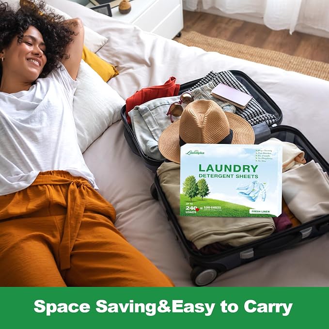 Laundry Detergent Sheet, Eco-Friendly & Hypoallergenic Wash Strips, Natural - Image 8
