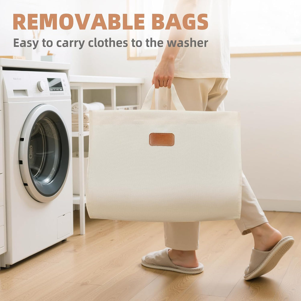 STORAGE MANIAC Vertical Rolling Laundry Hamper, 4 Section Laundry Sorter with...