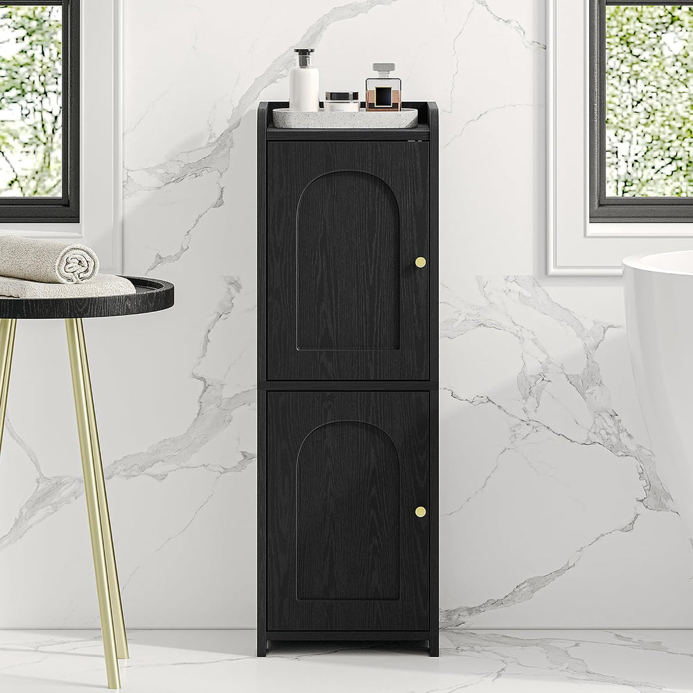 Hzuaneri Bathroom Storage Cabinet, Small Corner Floor Cabinet with 2 Doors