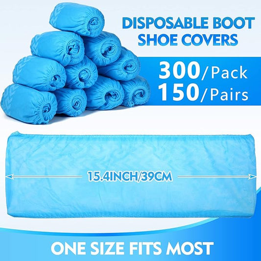 Zhanmai 300 Pack Disposable Shoe Covers Non Slip Disposable Large Foot Booties - Image 2