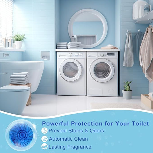 Automatic Toilet Bowl Cleaner Tablets Blue Gel Toilet Tank Cleaners, - Image 2