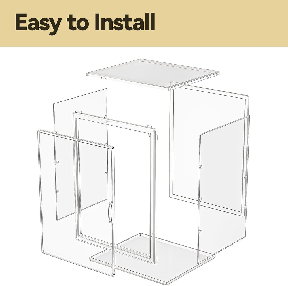 Clear Shoe Storage Boxes with Divider, Stackable Plastic Boot Boxes