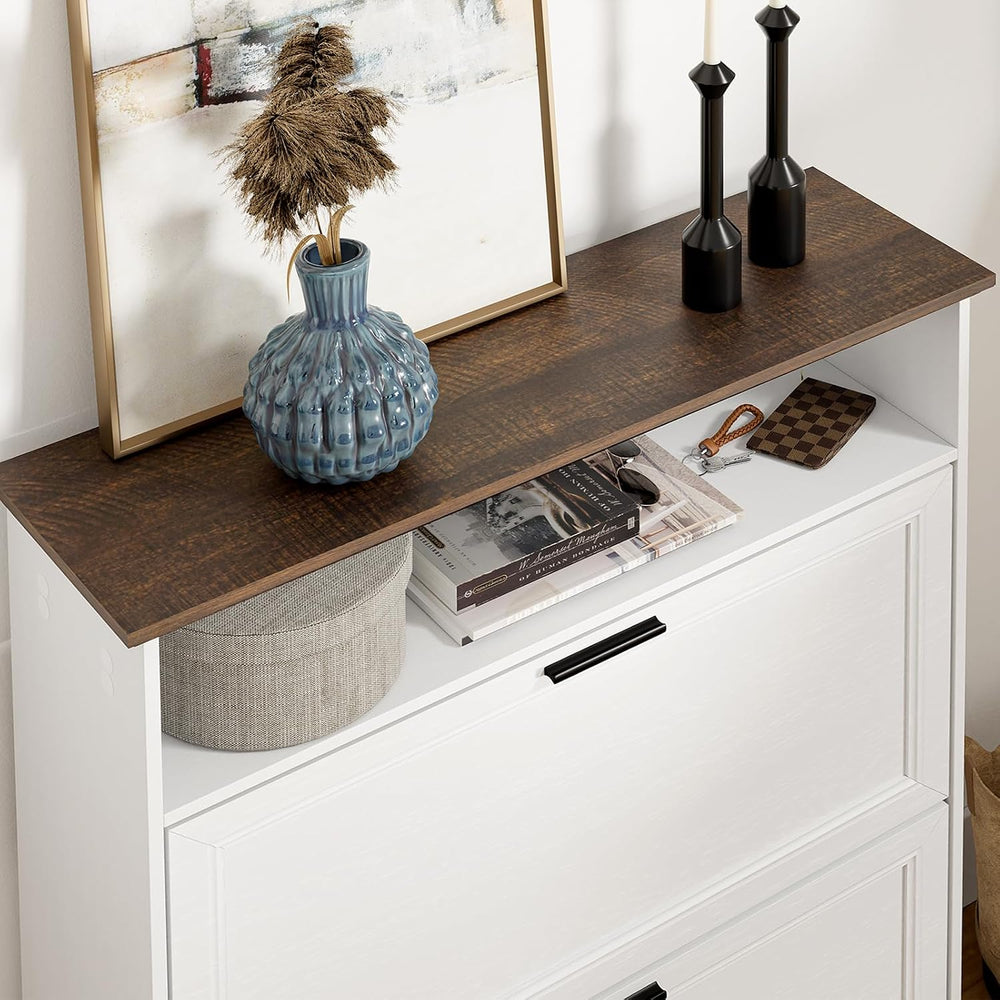 SoBuy Shoe Cabinet Storage with Open Shelf & Hooks