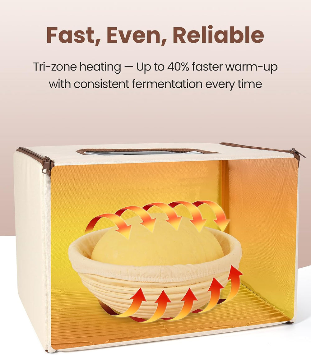 Folding Bread Proofing Box, Dough Proofer with 68–132°F Temperature Control &...
