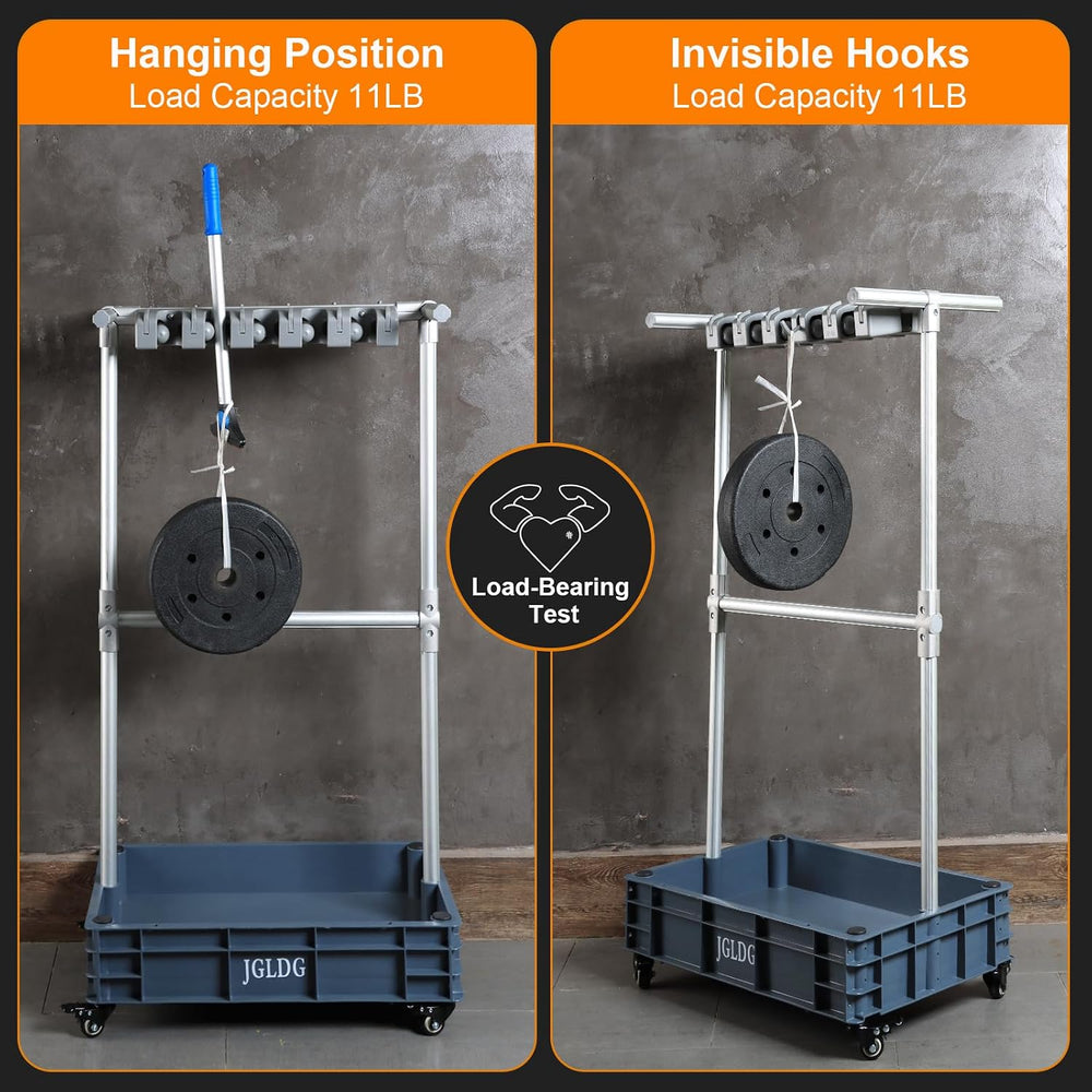 Mobile Mop and Broom Holder,Efficient Storage Solution for Cleaning Tools Kee...