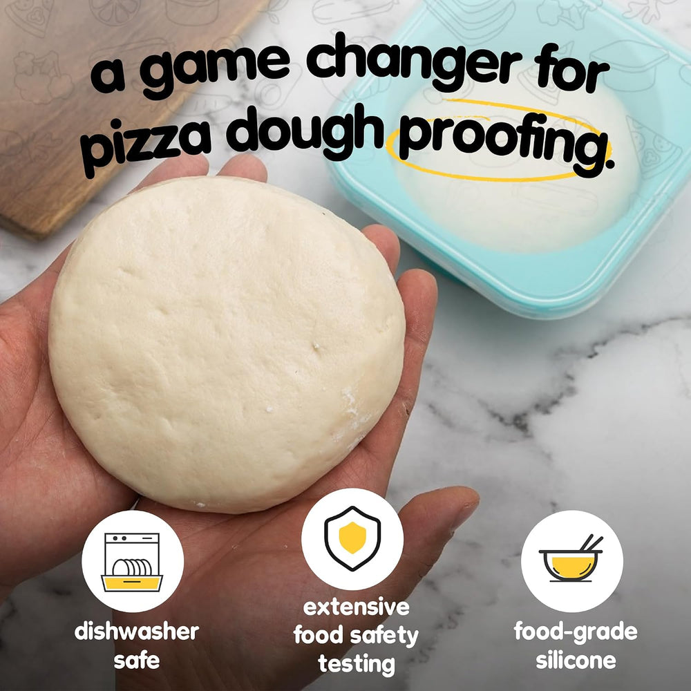 PLUS Large 1000ml Pizza Dough Proofing Boxes for DIY Artisan Pizza, Food Grad...