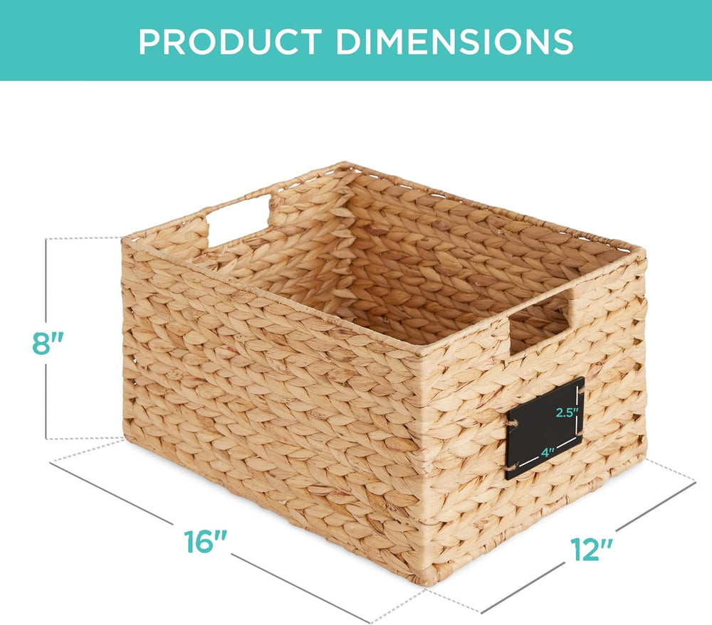 Best Choice Products Pantry Baskets Set of 2 16x12in Water Hyacinth Storage B...
