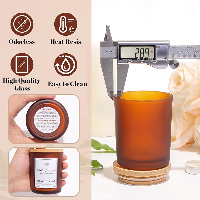 CONNOO 15-Pack 7oz Fall Amber Candle Jars - Image 7